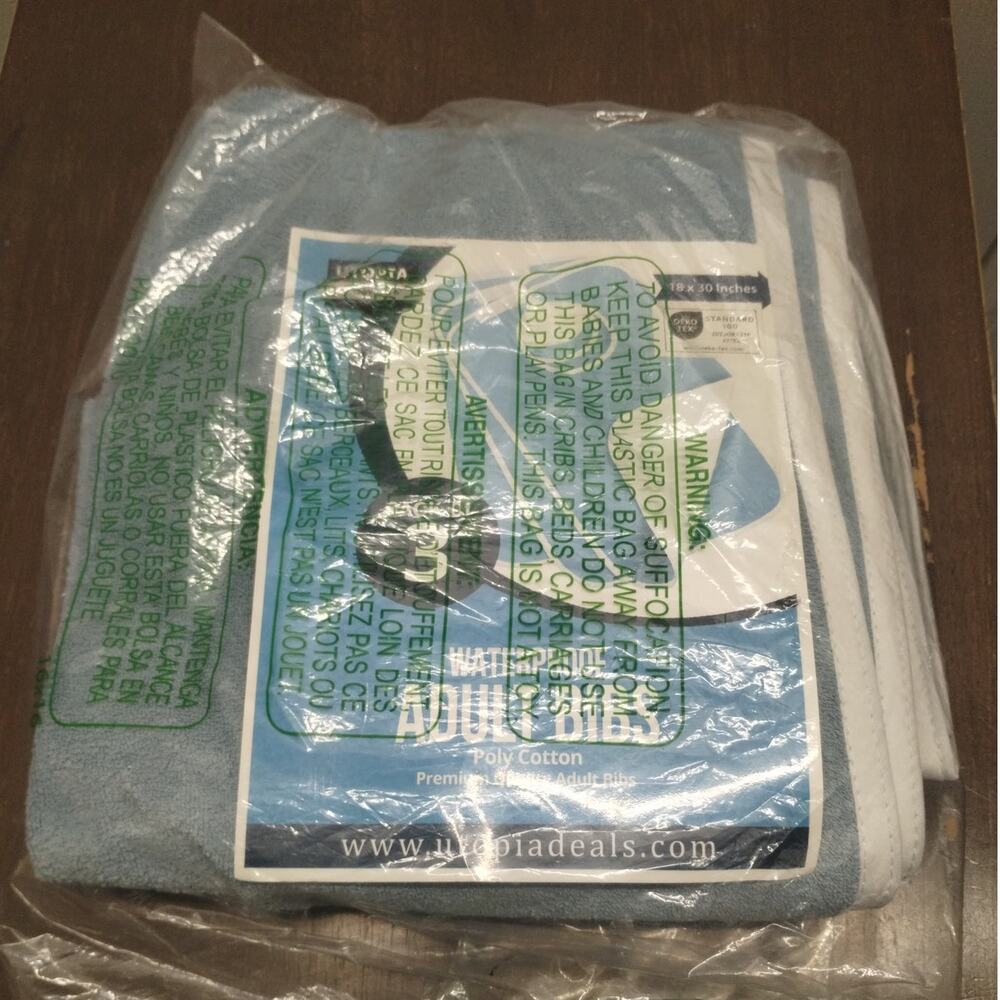 Adult Bibs Set of 3 Premium Quality Terry Cloth Reusable & Washable Utopia Towel